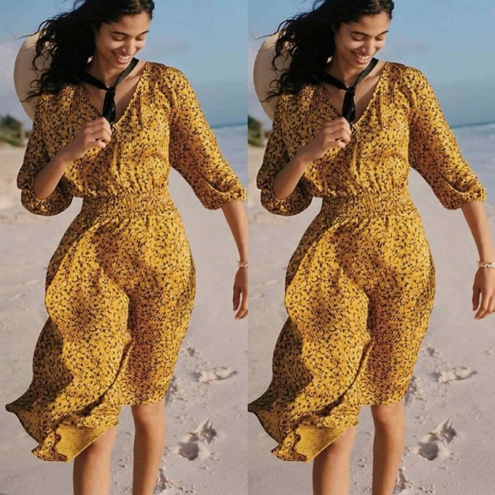 Anthropologie Yellow and Black Dress